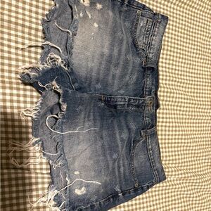 Distressed Denim Shorts